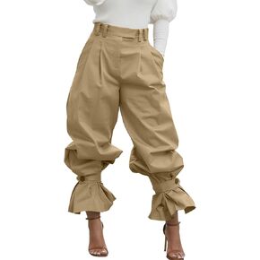 Kwunbwa Women's Wide Leg Dress Slacks Pants High Waisted Ruffle Harem Balloon Pants Casual Work Business Trousers in Saudi Arabia