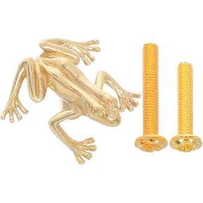 PRETYZOOM Brass Frog-Shaped Drawer Pulls Animal Cabinet Handles Vintage Wardrobe Knobs for Bedroom Dresser Cupboard Hardware Furniture Accents in Saudi Arabia