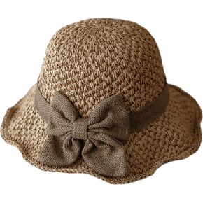 Crochet Sun Hat for Women Narrow Floppy Brim Straw Beach Hats Bowknot Travel Bowler Hat Spring Summer in Saudi Arabia