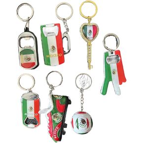 MEXICO Flag Durable Bottle Opener Metal Keychain Mexican Souvenir Keyrings-7 Pack in Kuwait