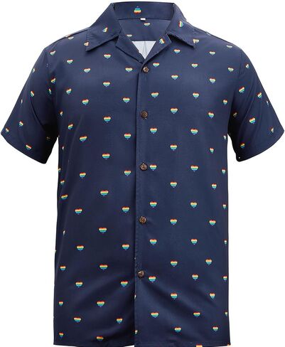 Zando Funny Hawaiian Shirt for Men - Animal Print Soft Crazy Short Sleeve Outfit Top for Casual Summer Beach Party in Kuwait