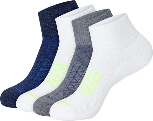 Hanes Men's Socks Pack, 4-pair Pack, Absolute Run Cushioned Heel-shield Tab Moisture-wicking Men's Socks in Kuwait