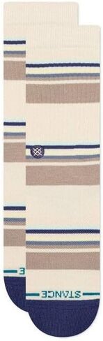 Stance Simpler Times Casual Crew Socks, 2-Pack, Heather Light Blue/Cream, Light Brown, Large (9-12), A556A25SIM in Kuwait