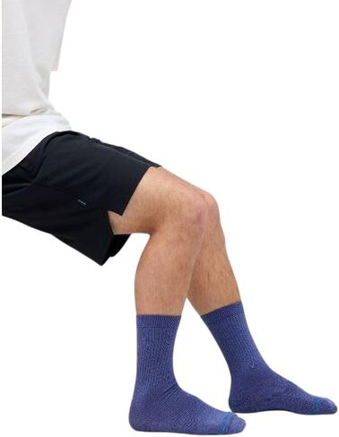 Stance Simpler Times Casual Crew Socks, 2-Pack, Heather Light Blue/Cream, Light Brown, Large (9-12), A556A25SIM in Kuwait