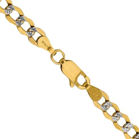 IceCarats 14K الذهب الأصفر 4.3 مم سميكة كبح سلسلة ربط سوار خلخال، قطع الماس in Kuwait