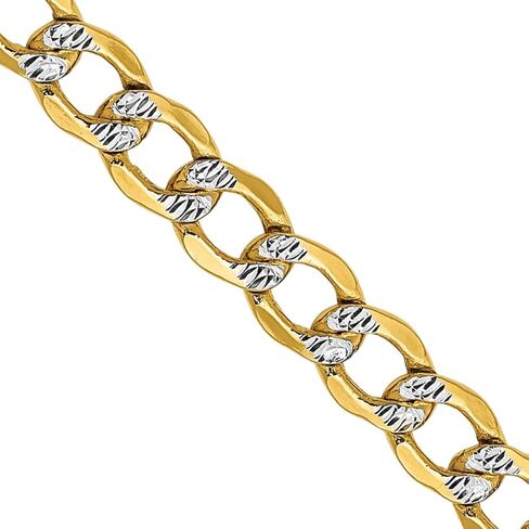 IceCarats 14K الذهب الأصفر 4.3 مم سميكة كبح سلسلة ربط سوار خلخال، قطع الماس in Kuwait