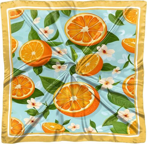 Scarf Silk Feeling Square Satin Headwear Wrap 27.5 Inches Bandana Aesthetic Trendy Cute Handbag Decoration Women Girls in Saudi Arabia