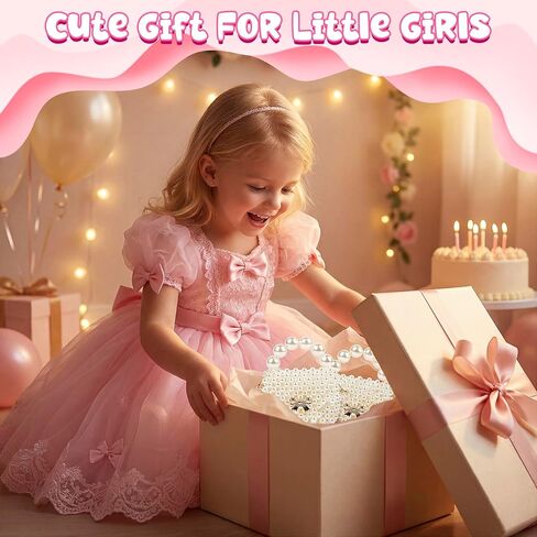Girls Toddler Pearl Purse - Kids Pearl Bow Bag, Mini Bowknot Purse, Little Princess Beaded Clutch, Cute Crossbody Purses Handbag With Pearl Handle for Women Teen Wedding Party Favors and Baby Gifts in Kuwait