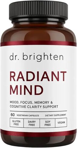 Dr. Brighten Radiant Mind - Doctor Formulated for Focus and Mood Support with Saffron Extract - Vegan, GF, Non-GMO in Saudi Arabia