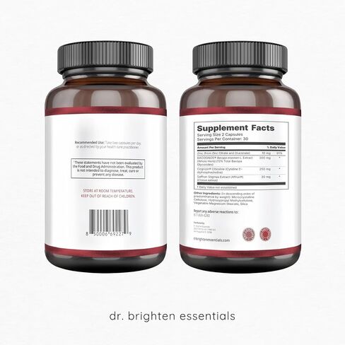 Dr. Brighten Radiant Mind - Doctor Formulated for Focus and Mood Support with Saffron Extract - Vegan, GF, Non-GMO in Saudi Arabia