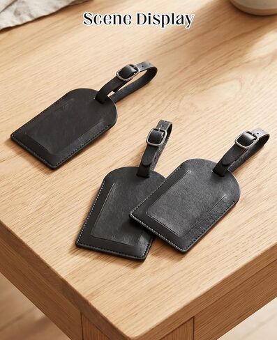 8 Pack Luggage Tags for Suitcases, Privacy Protection Leather Suitcase Tag, Baggage Tags for Air Travel, Black in Saudi Arabia
