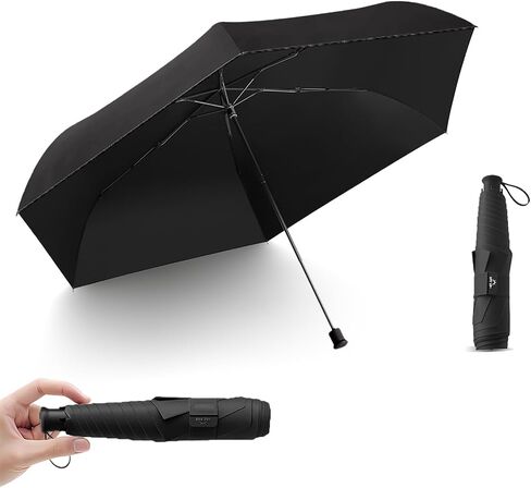Travel Folding Extra-Large Carbon Umbrella,Ultra-Lightweight/Thin,Compact,Portable,110cm Large Canopy,3cm Wide Umbrella Strap,Teflon Coating,Anti UV,UPF50+,Sun/Rain,6Ribs,Men/Women/Kids,Backpack/Car in Saudi Arabia