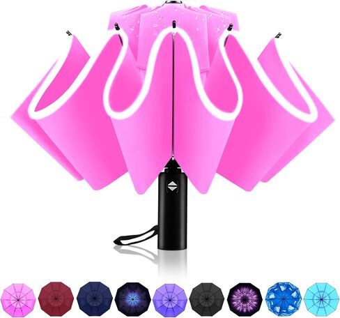 Windproof Automatic Inverted Umbrella – Compact Folding with Sun UV Protection, Portable Travel Umbrella for Car & Backpack in Saudi Arabia