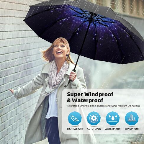 Windproof Automatic Inverted Umbrella – Compact Folding with Sun UV Protection, Portable Travel Umbrella for Car & Backpack in Saudi Arabia