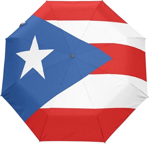 Ainans Puerto Rico Flag Umbrella Windproof Travel Umbrella Auto Open & Close Compact Umbrella for Rain in Saudi Arabia