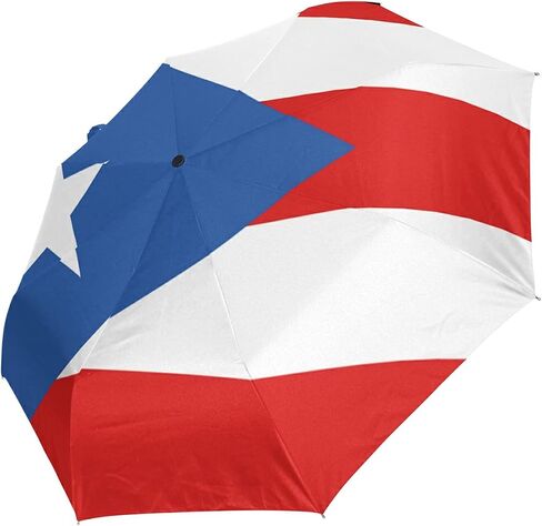 Ainans Puerto Rico Flag Umbrella Windproof Travel Umbrella Auto Open & Close Compact Umbrella for Rain in Saudi Arabia