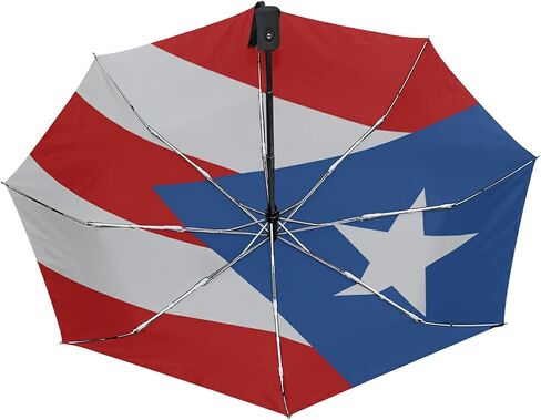 Ainans Puerto Rico Flag Umbrella Windproof Travel Umbrella Auto Open & Close Compact Umbrella for Rain in Saudi Arabia