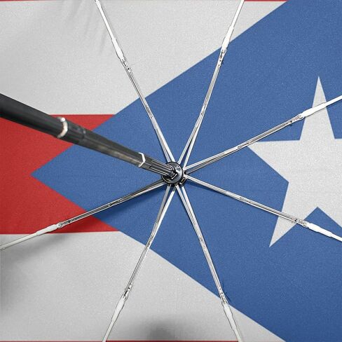 Ainans Puerto Rico Flag Umbrella Windproof Travel Umbrella Auto Open & Close Compact Umbrella for Rain in Saudi Arabia