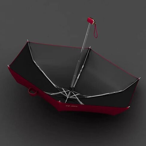 OLYCAT Compact and Portable Black Vinyl Sun Umbrella, Cooling, Flat and Thin, Ultra-Lightweight, Simple Five-Fold Umbrella in Kuwait