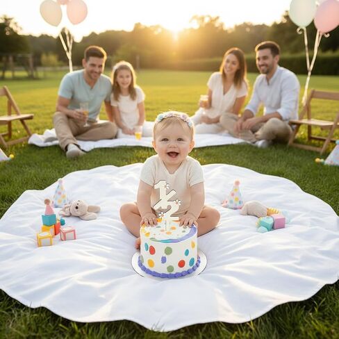 1/2 Birthday Daisy Cake Topper – Happy 1/2 Birthday Girl Decoration for Baby's 6-Month Milestone. Perfect for Half Birthday Parties, Anniversary Celebrations, (half birthday) in Kuwait