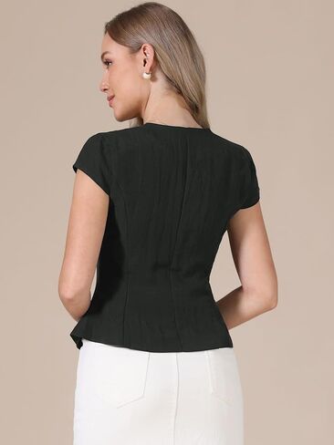 Allegra K Vest for Women Summer Tops Button Down Cap Sleeve Business Casual Dressy Clothes in Kuwait