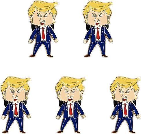 5 Pcs Happy Trump Lapel Pin，Trumps Pins For Backpack、Hat、Bags、Jacket & Coat，Cute Happy Face in Kuwait