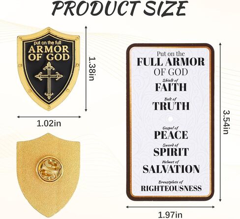 30 Sets Put on the Whole Armor of God Pins and Cards, Christian Lapel Pin for Men Cross Bible Badge Brooch Label Pins for Men Women Religious Gifts for Church Home Party Supplies in Saudi Arabia