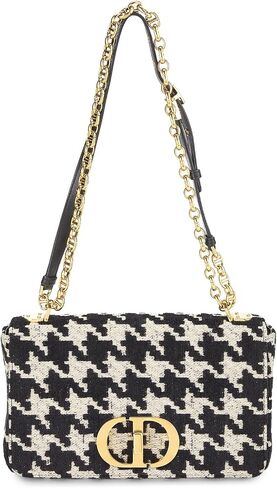 WHAT GOES AROUND COMES AROUND Women's Pre-Loved Dior Black Houndstooth Caro Medium Bag in Saudi Arabia