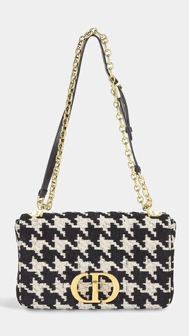 WHAT GOES AROUND COMES AROUND Women's Pre-Loved Dior Black Houndstooth Caro Medium Bag in Saudi Arabia