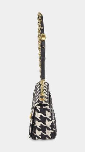 WHAT GOES AROUND COMES AROUND Women's Pre-Loved Dior Black Houndstooth Caro Medium Bag in Saudi Arabia
