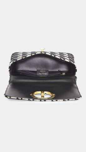 WHAT GOES AROUND COMES AROUND Women's Pre-Loved Dior Black Houndstooth Caro Medium Bag in Saudi Arabia