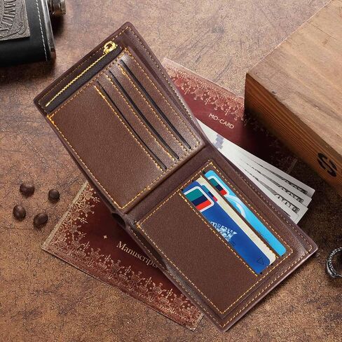 Personalized Leather Wallet for Men, Custom Engraved Wallet with Photo and Name, Mens Wallets for Dad, Son, Boyfriend, Husband, Custom Birthday/Father's Day/Christmas/Valentines Gift in Kuwait