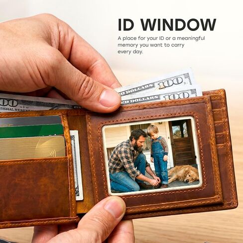 Personalized Slim Wallet for Men with Monogram Engraving, Engraved Card Holder with RFID Blocking, ID Window - Custom Minimalist Wallets for Husband, Boyfriend, Dad - Mens Gifts, Birthday Gift Idea in Saudi Arabia