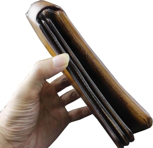 Vintage Heavy Thick Genuine Leather Handmade wallet Unique Biker Purse Brown in Saudi Arabia