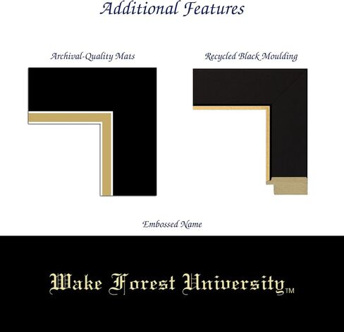 Wake Forest University 14" w x 11" h Diploma Frame - Fits a bachelor's, master's and phd - Gold Embossed Diploma Frame - Black Moulding with Black and Gold Matting - Officially Licensed in Kuwait