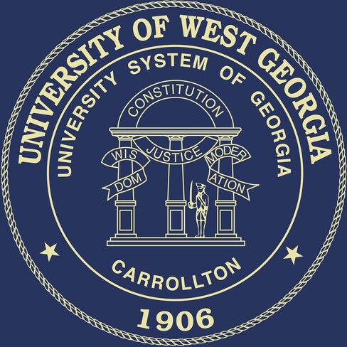 University of West Georgia College of Education 14" w x 11" h Diploma Frame - Fits a bachelor's and master's - Gold Embossed Diploma Frame - Cherry Moulding with Royal Blue and Red Matting in Kuwait