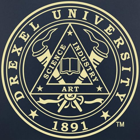 Drexel University 17" w x 14" h Diploma Frame - Fits a phd - Gold Embossed Diploma Frame - Cherry Moulding with Navy and Gold Matting - Officially Licensed in Kuwait