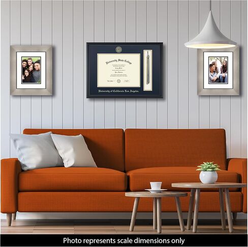 University of California Los Angeles 11" w x 8.5" h Tassel Diploma Frame - Fits a bachelor's, master's and phd - Gold Embossed Tassel & Cord Diploma Frame - Officially Licensed in Kuwait