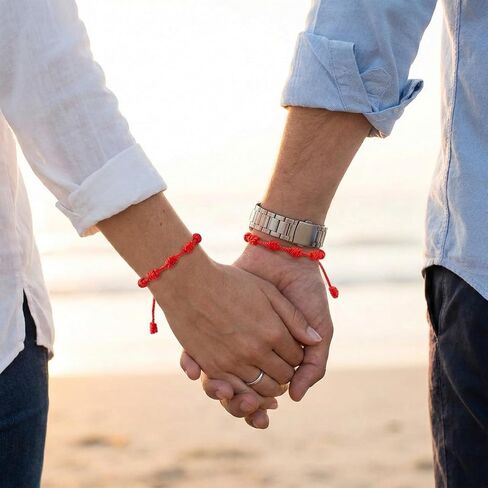 30PCS Red String Bracelets, 7 Knot Red Rope Cord Adjustable Handmade String Luck Bracelet for Protection Womens Mens in Saudi Arabia