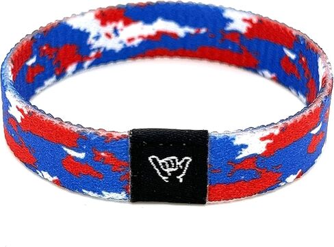 Hang Loose Bands - Coastal USA Camo Bracelet - Medium 7.5 Length for Large Wrists - Reversible Elastic Wristband Boho Surf Style Unisex in Saudi Arabia