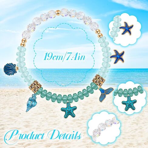 JAPDNK Summer Outfits for Women, Summer Beach Bracelets, Boho Shell Seashell Starfish Surfer Bracelets, Hawaiian Seaside Holiday Vacation Birthday Gifts for Women Sister Friends Beach Lovers in Saudi Arabia