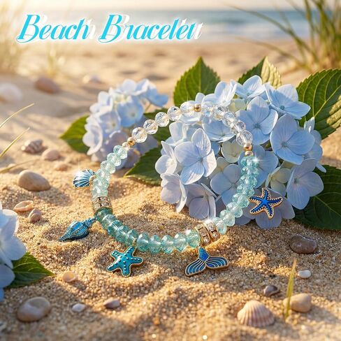 JAPDNK Summer Outfits for Women, Summer Beach Bracelets, Boho Shell Seashell Starfish Surfer Bracelets, Hawaiian Seaside Holiday Vacation Birthday Gifts for Women Sister Friends Beach Lovers in Saudi Arabia
