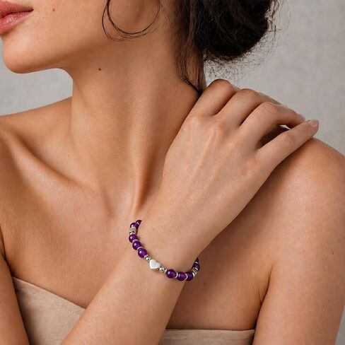 Mothers Day Gifts for Mom from Daughter Son, Amethyst Mother Bracelet Jewelry, Christmas Mother Valentines day Birthday Mom Gifts Presents Ideas in Saudi Arabia