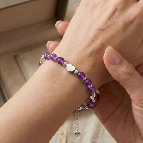 Mothers Day Gifts for Mom from Daughter Son, Amethyst Mother Bracelet Jewelry, Christmas Mother Valentines day Birthday Mom Gifts Presents Ideas in Saudi Arabia