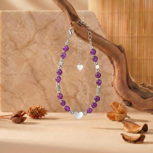 Mothers Day Gifts for Mom from Daughter Son, Amethyst Mother Bracelet Jewelry, Christmas Mother Valentines day Birthday Mom Gifts Presents Ideas in Saudi Arabia
