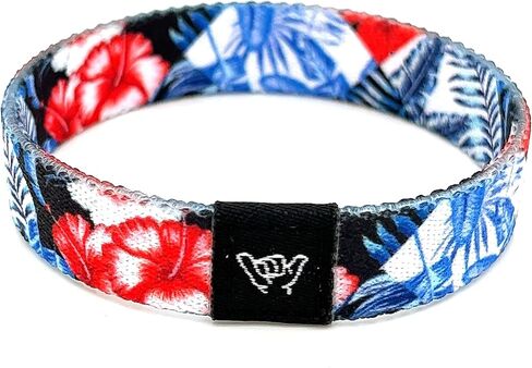 Hang Loose Bands - Coastal Surfer Beach Bracelet for Men, Women & Teens- Comfy Summer - Boho Reversible Wristband- Friendship Bracelets- Tropical Patchwork |Extra Small: 5.5"length(for petites & kids) in Saudi Arabia