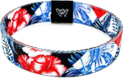 Hang Loose Bands - Coastal Surfer Beach Bracelet for Men, Women & Teens- Comfy Summer - Boho Reversible Wristband- Friendship Bracelets- Tropical Patchwork |Extra Small: 5.5"length(for petites & kids) in Saudi Arabia