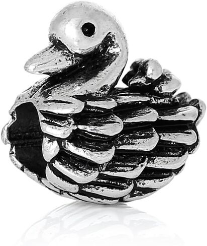 Swan Charm Bead Spacer Compatible for Most European Snake Chain Bracelets in Kuwait