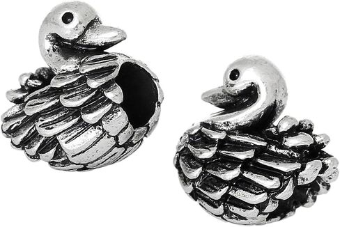 Swan Charm Bead Spacer Compatible for Most European Snake Chain Bracelets in Kuwait