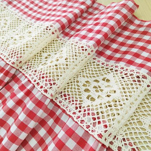 Vintage Red Gingham Kitchen Sink Oven Curtain, Farmhouse Tie Top Cafe Curtain with Bow Ties for Small Window, Country Tier Curtain for Cabinet Stove Decor 1 Panel (Red,W39 L20 inch) in Saudi Arabia